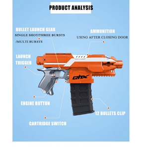 تفنگ اسباب بازی شارژی تیر فومی DIY EXPAND -اسباب بازی